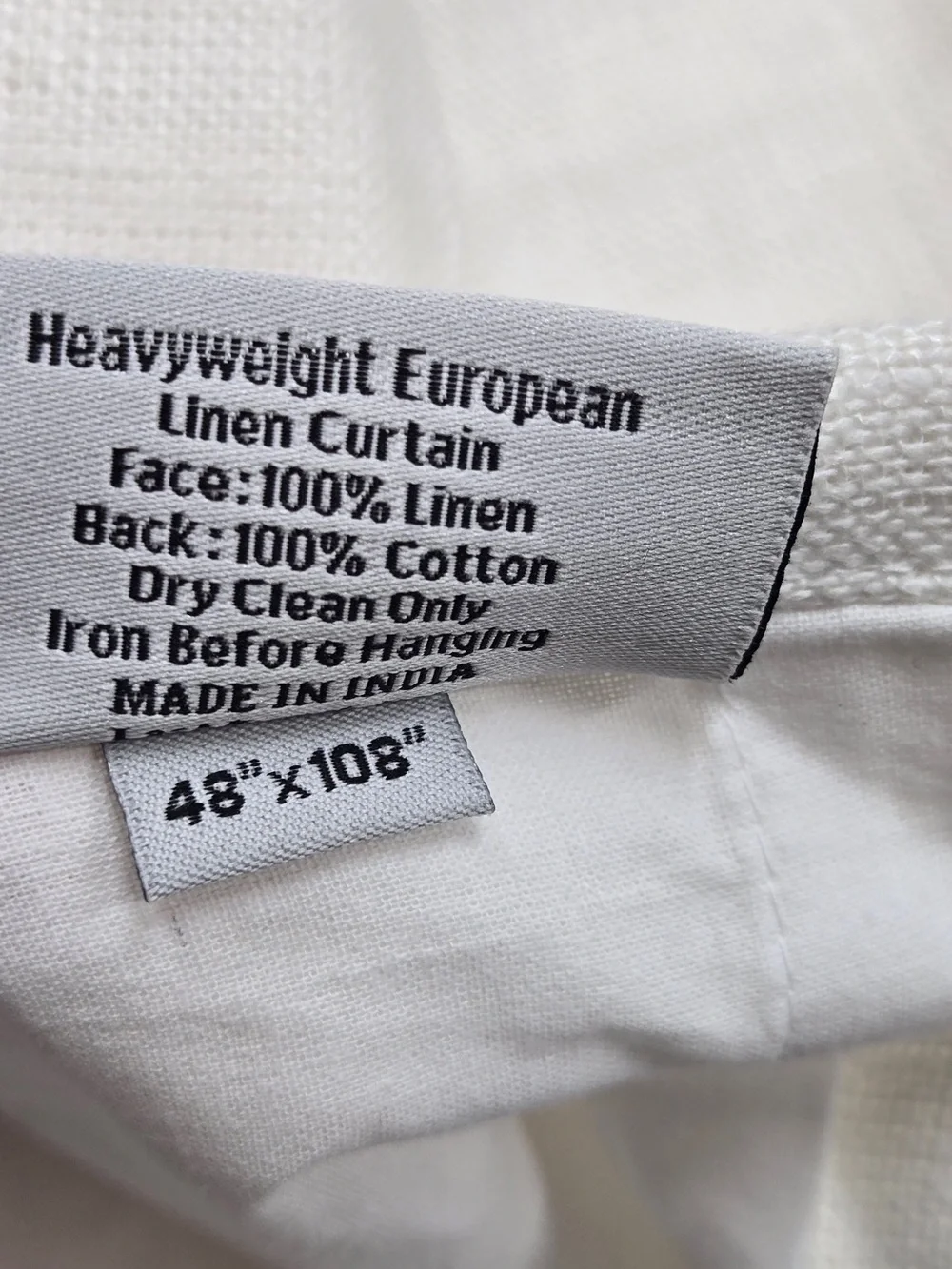 NWT QUINCE Set Of 2 48x108 Heavyweight European Linen Curtains White 0087